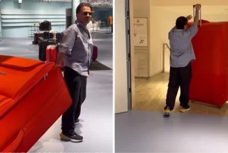 Kenan Doğulu devasa valiziyle kamera karşısına geçti, Beren Saat gülme krizine girdi