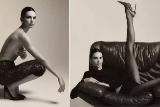 Amerikalı model Kendall Jenner, yeni moda kampanyası için üstsüz pozlar verdi