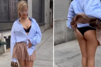 Rihanna, okul kıyafeti içinde eteğini kaldırıp iç çamaşırını kameraya gösterdiği videoyu Instagram’da paylaştı