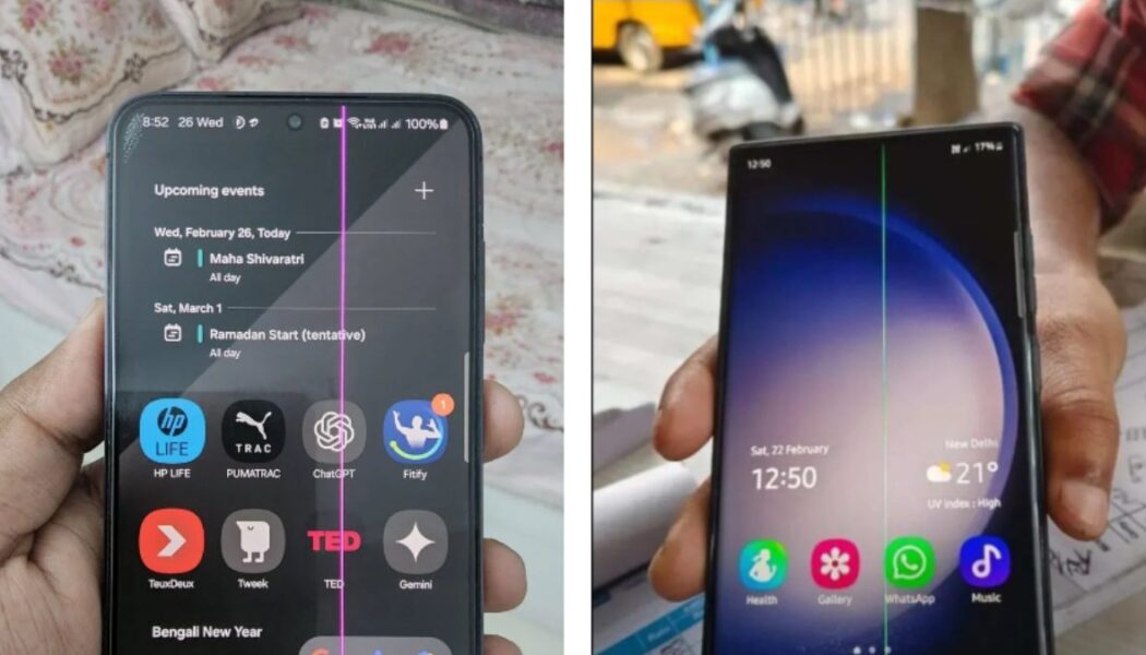 Samsung kullanıcıları ekranda beliren garip çizgilerden şikayetçi